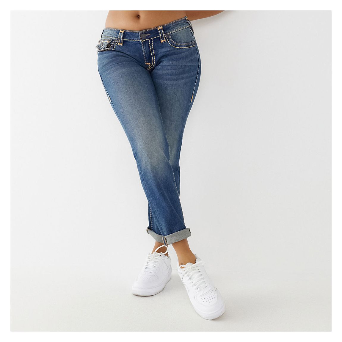 Blue Cameron Straight Stretch Jeans main product photo