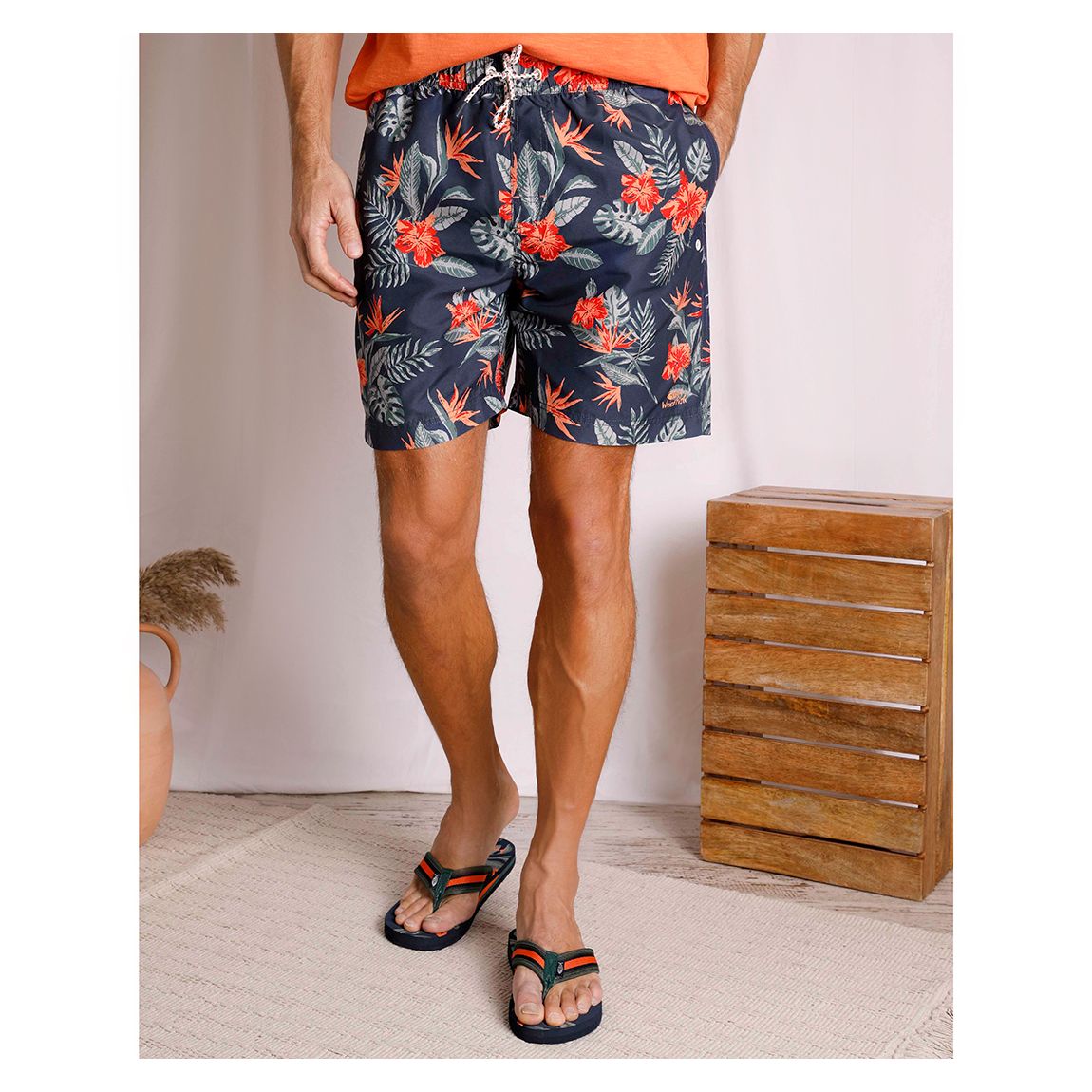 Navy Belukha Printed Swim Shorts main product photo