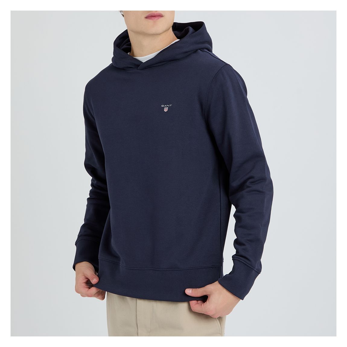 Navy Regular Fit Original Shield Cotton Blend Hoodie main product photo