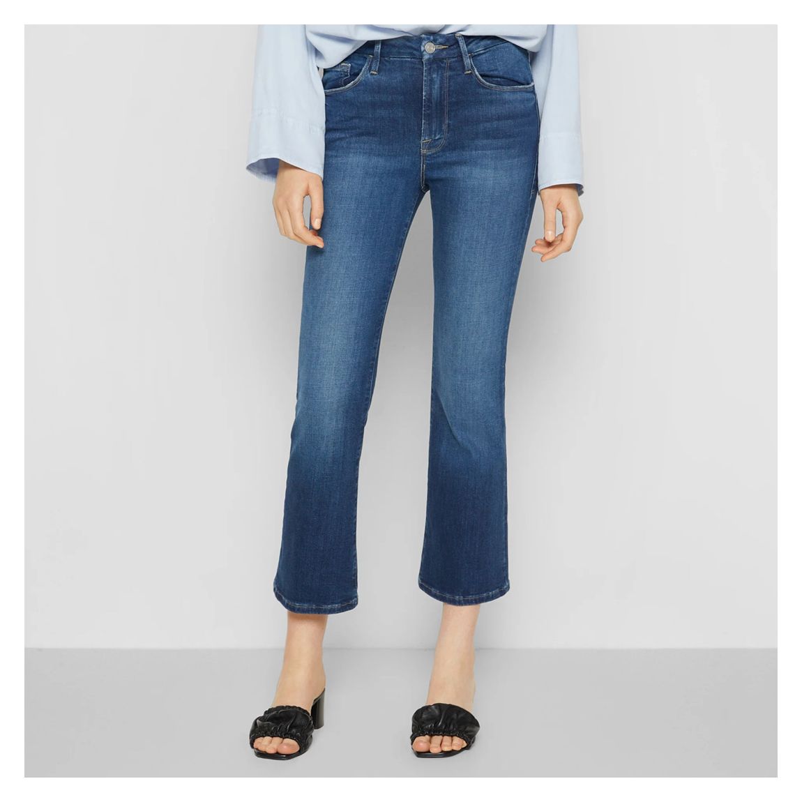 Dark Blue Washed Le Mini Boot Stretch Jeans main product photo