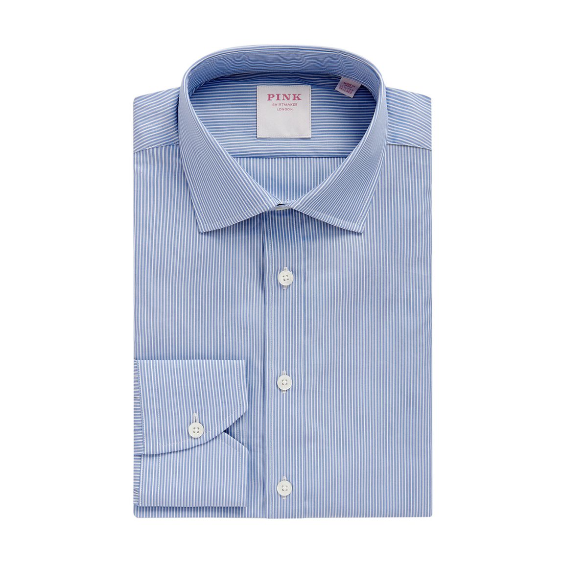 Pale Blue Stripe Tailored Fit Cotton Shirt main product photo