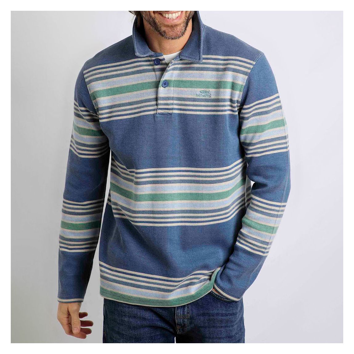Blue Caudale Stripe Rugby Shirt main product photo