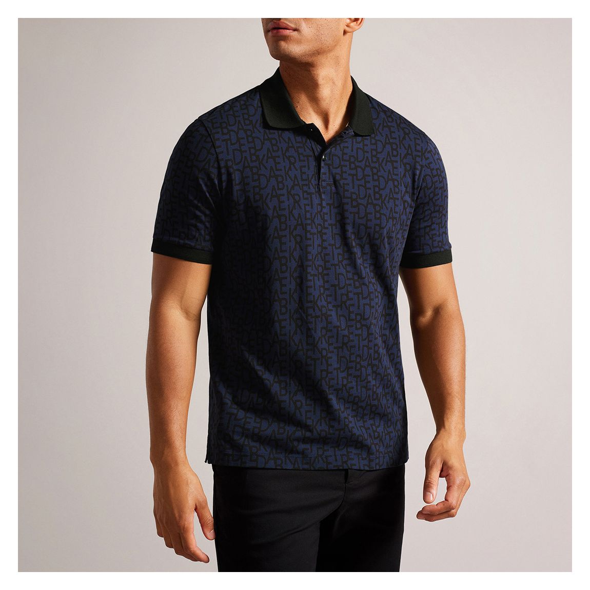 Navy Chapar Printed Polo Shirt main product photo