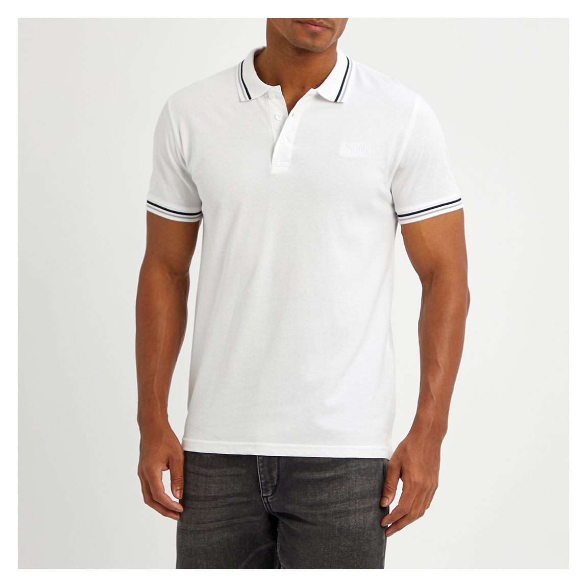 White Small Embroidered Polo Top main product photo