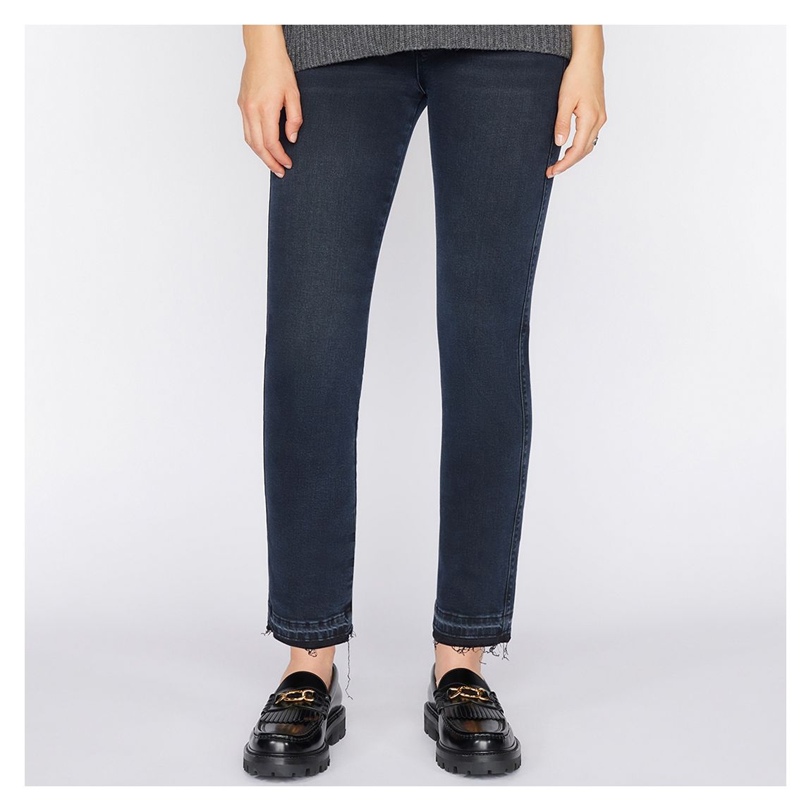 Dark Blue Le Sylvie Slender Straight Stretch Jeans main product photo