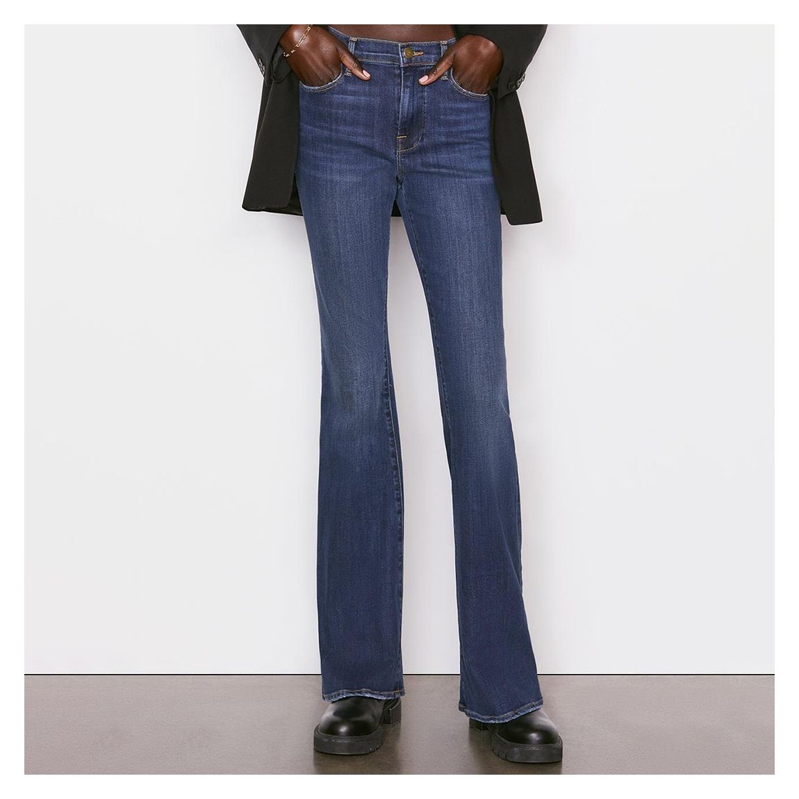 Dark Blue Le High Flare Stretch Jeans main product photo