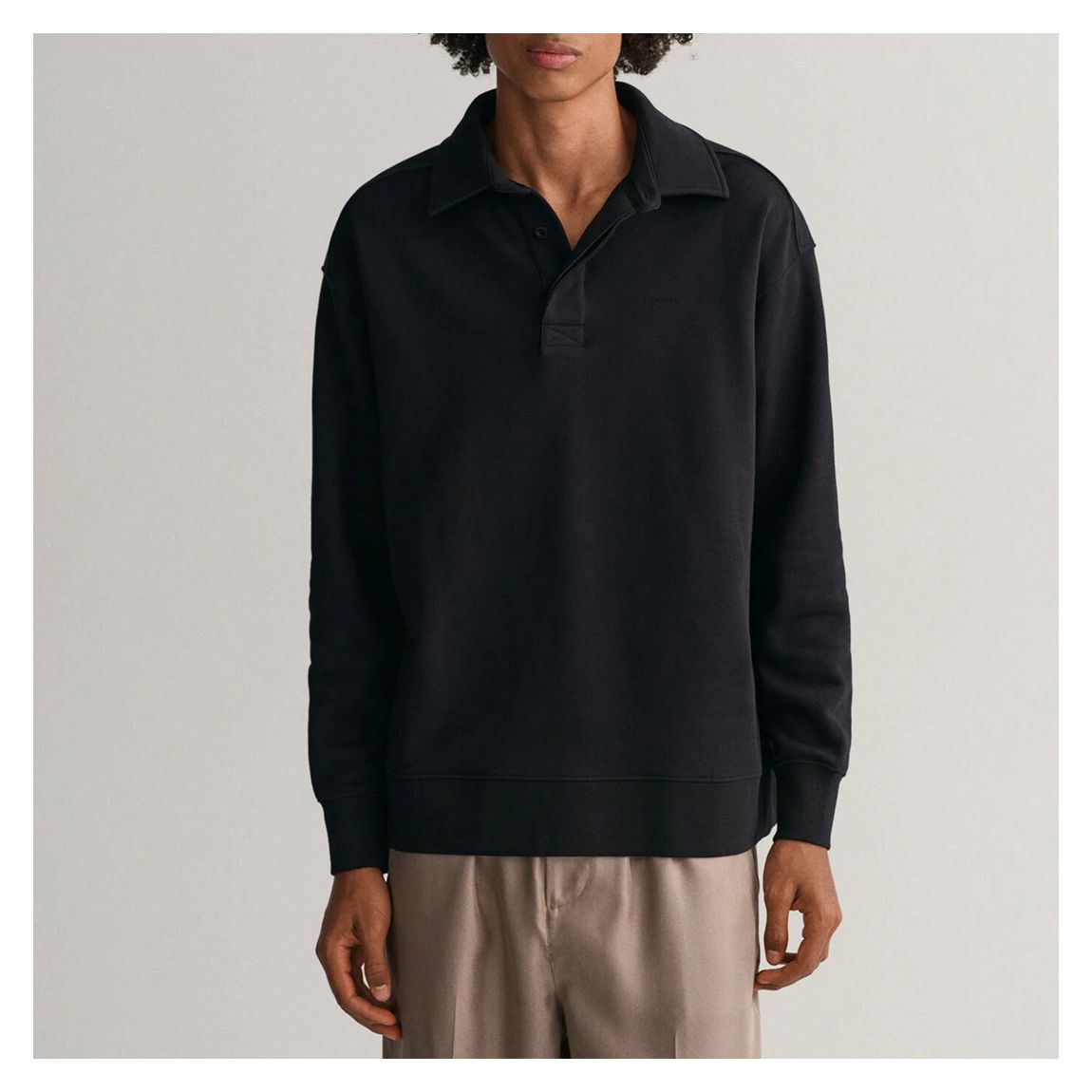 Black Gant Icon Rugby Top main product photo
