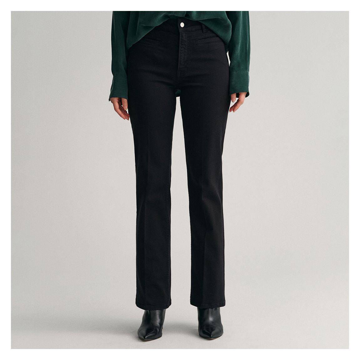 Black Flared Stretch Jeans main product photo