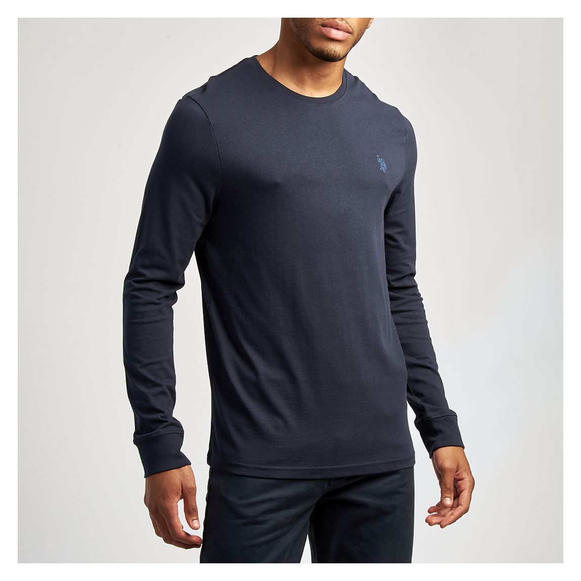 Navy Long Sleeve Cotton Top main product photo