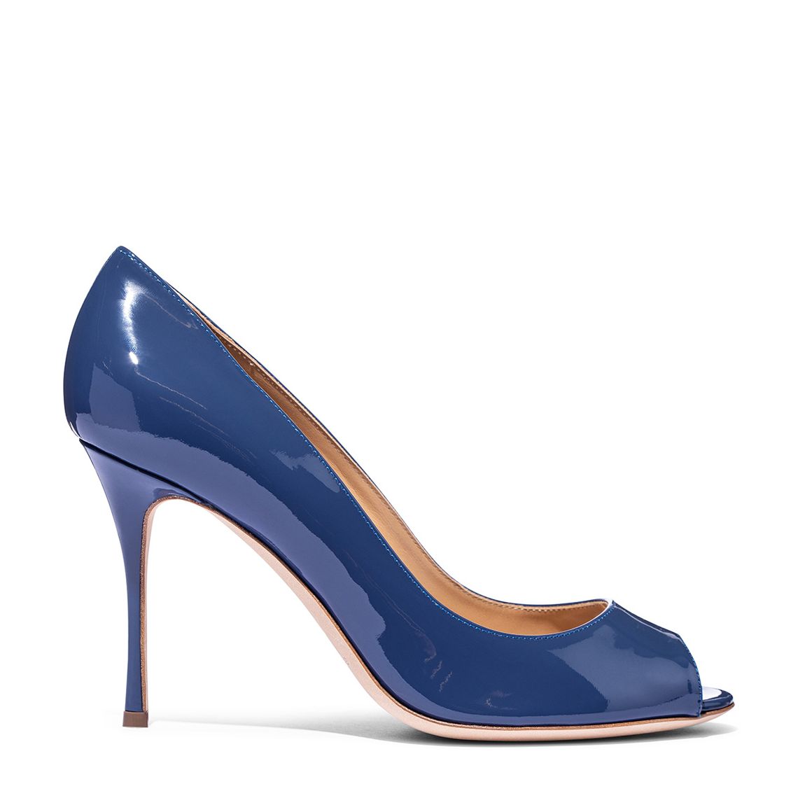 Patent Blue Peep Toe Pump Heels main product photo