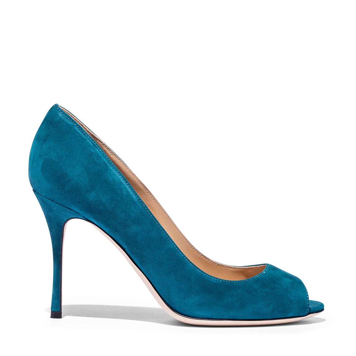 Blue Suede Peep Toe Pump Heels main product photo