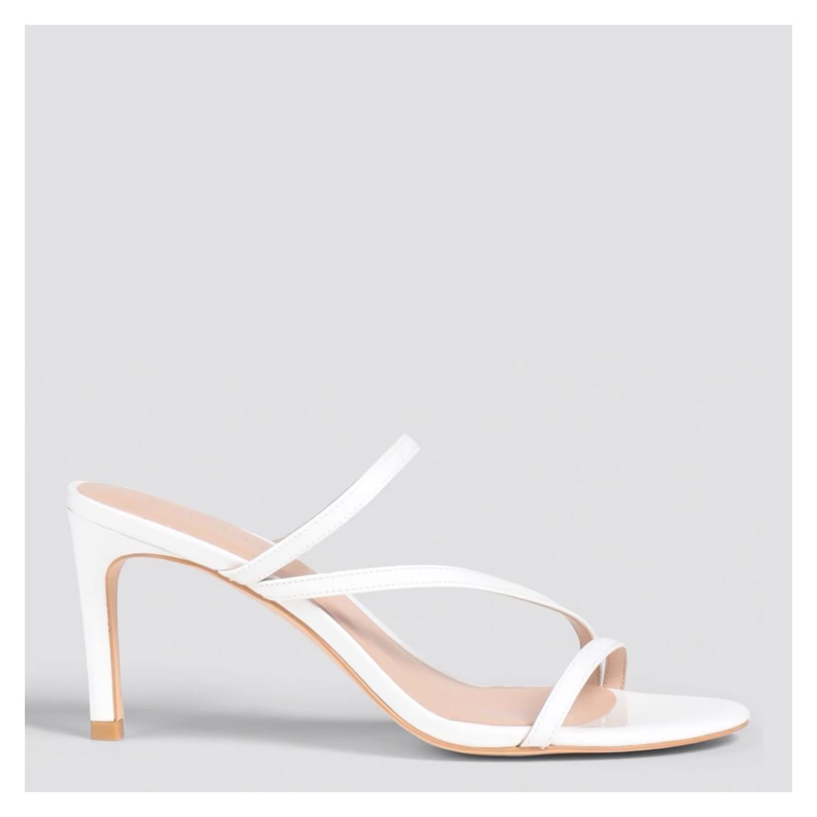 White Leather Dancer 80 Slip On Heeled Sandal main product photo