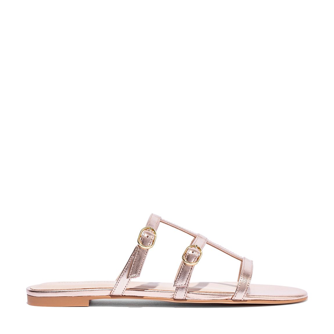 Rose Gold Grecian Buckle Flat Sandals main product photo