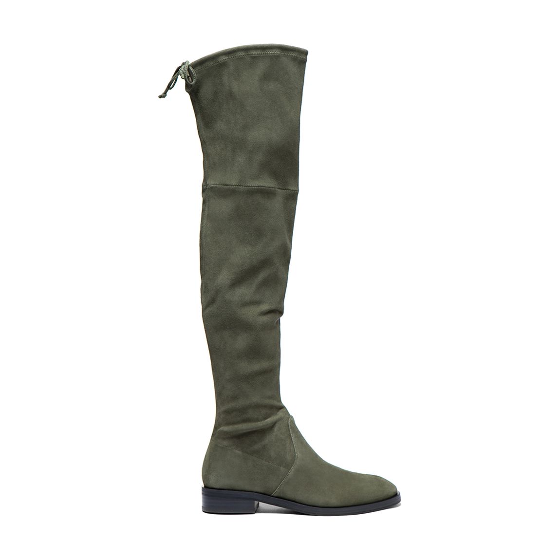 Khaki Suede Jocey City Over the Knee Boots main product photo