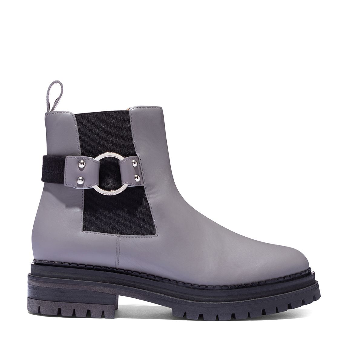 Grey Leather Buckle Boots main product photo
