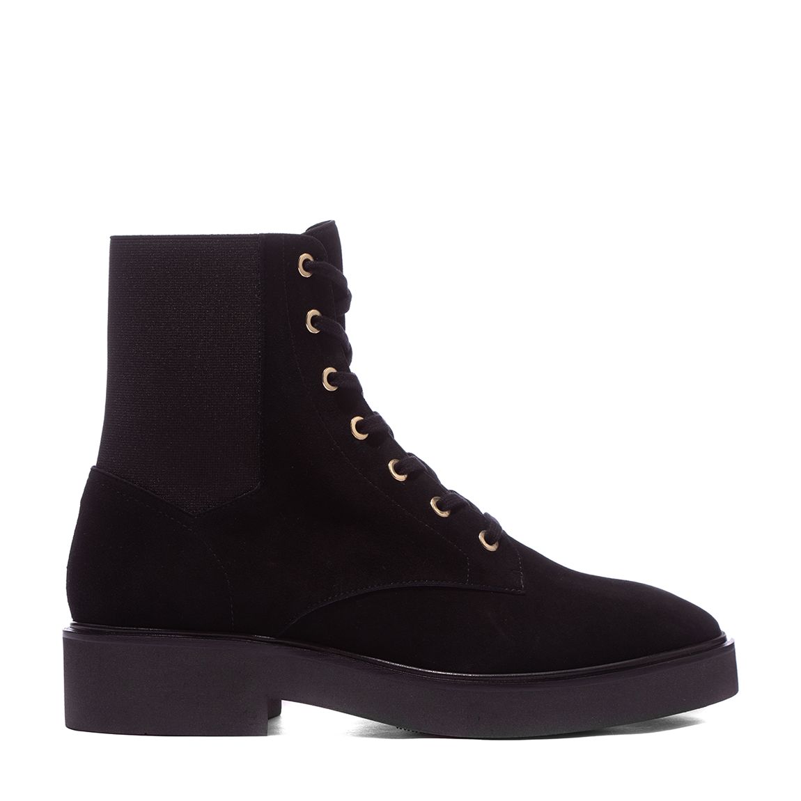 Black Suede Henley Lace Up Ankle Boot main product photo