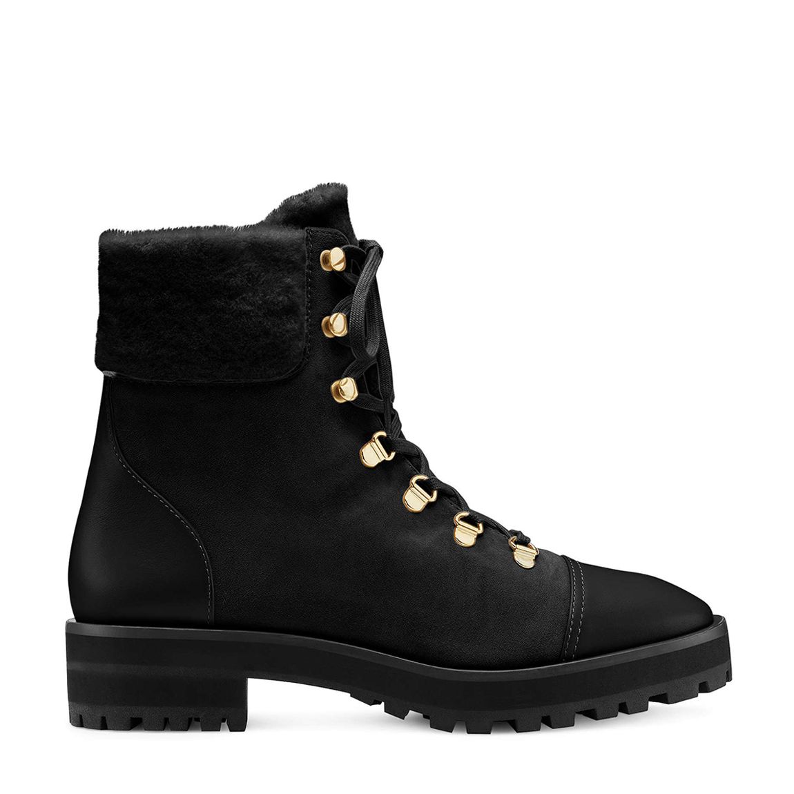Black Suede Alpine Combat Boot main product photo