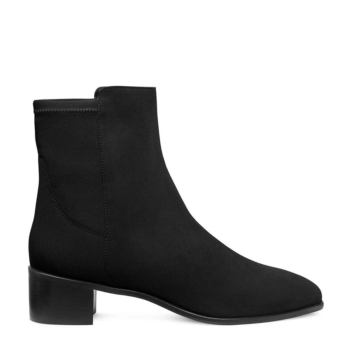 Black Suede City Block 45 Heeled Ankle Boot main product photo
