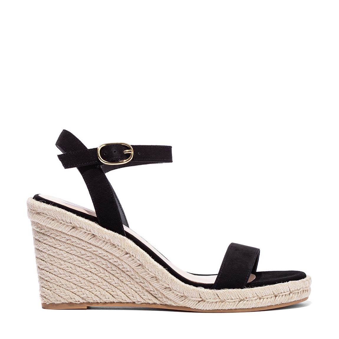 Black Teddy Wedge Espadrille Sandals main product photo