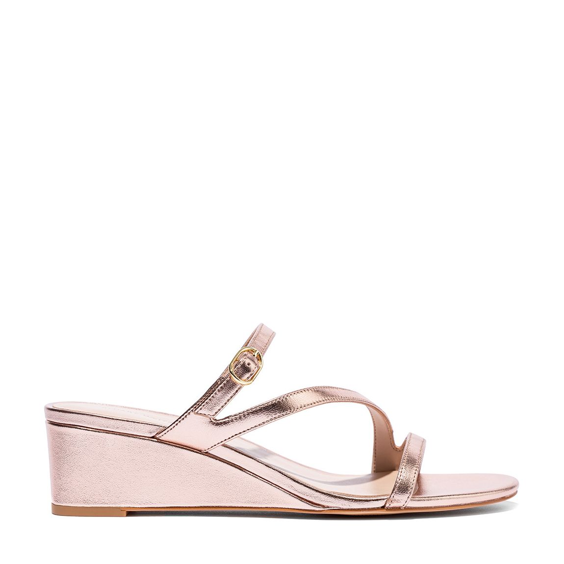 Rose Gold Align II Buckle Wedge Mules main product photo