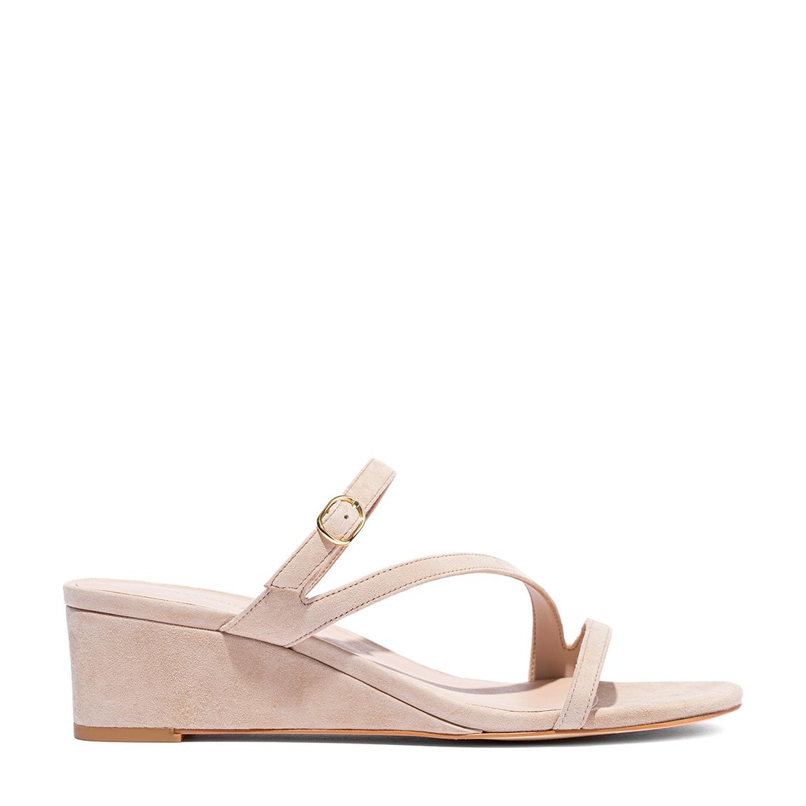 Golden Beige Align II Buckle Wedge Mules main product photo