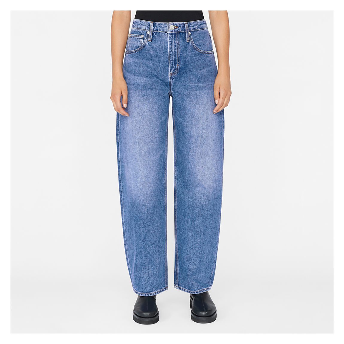 Blue Long Barrel Wide Leg Jeans main product photo