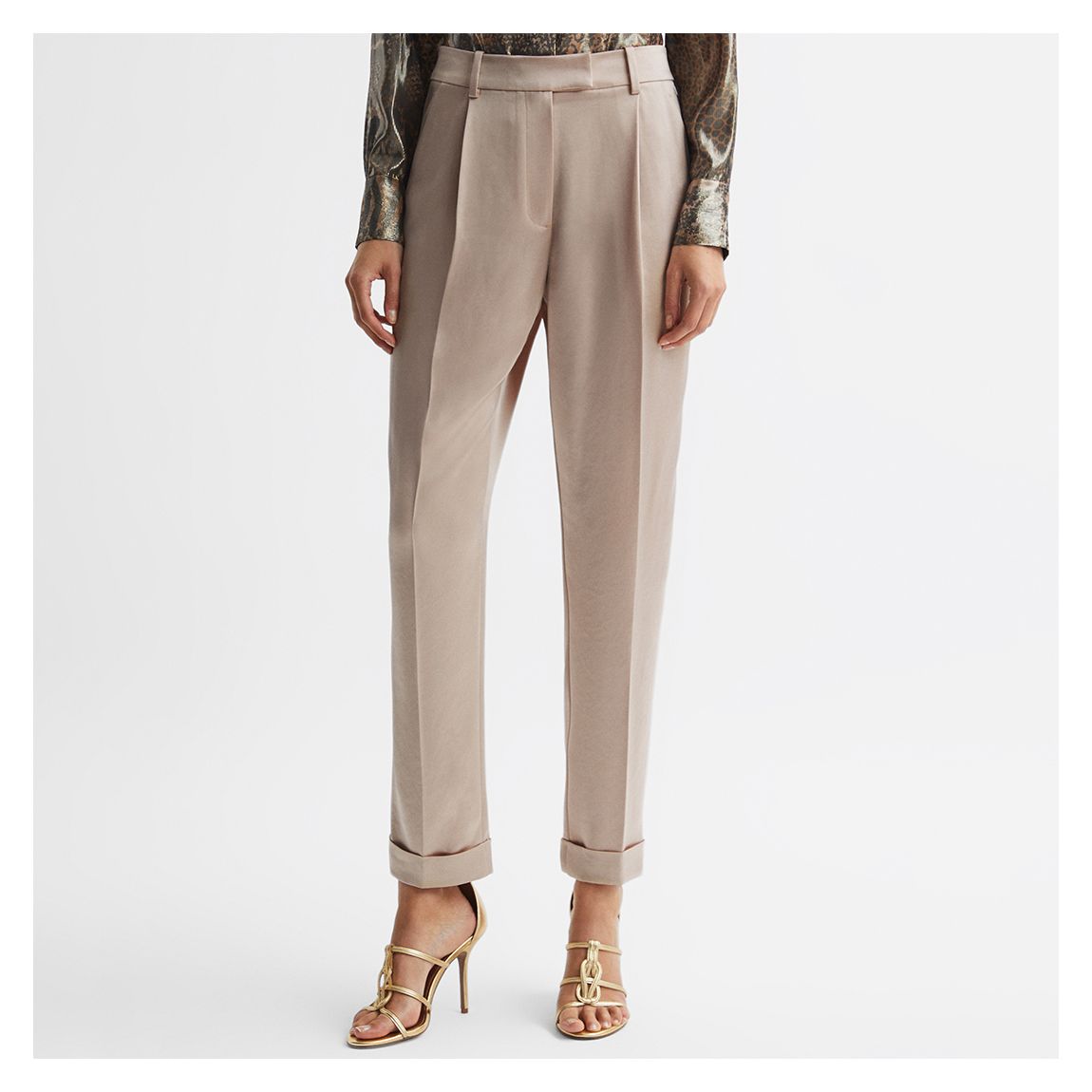 Champagne Celia Satin Trousers main product photo