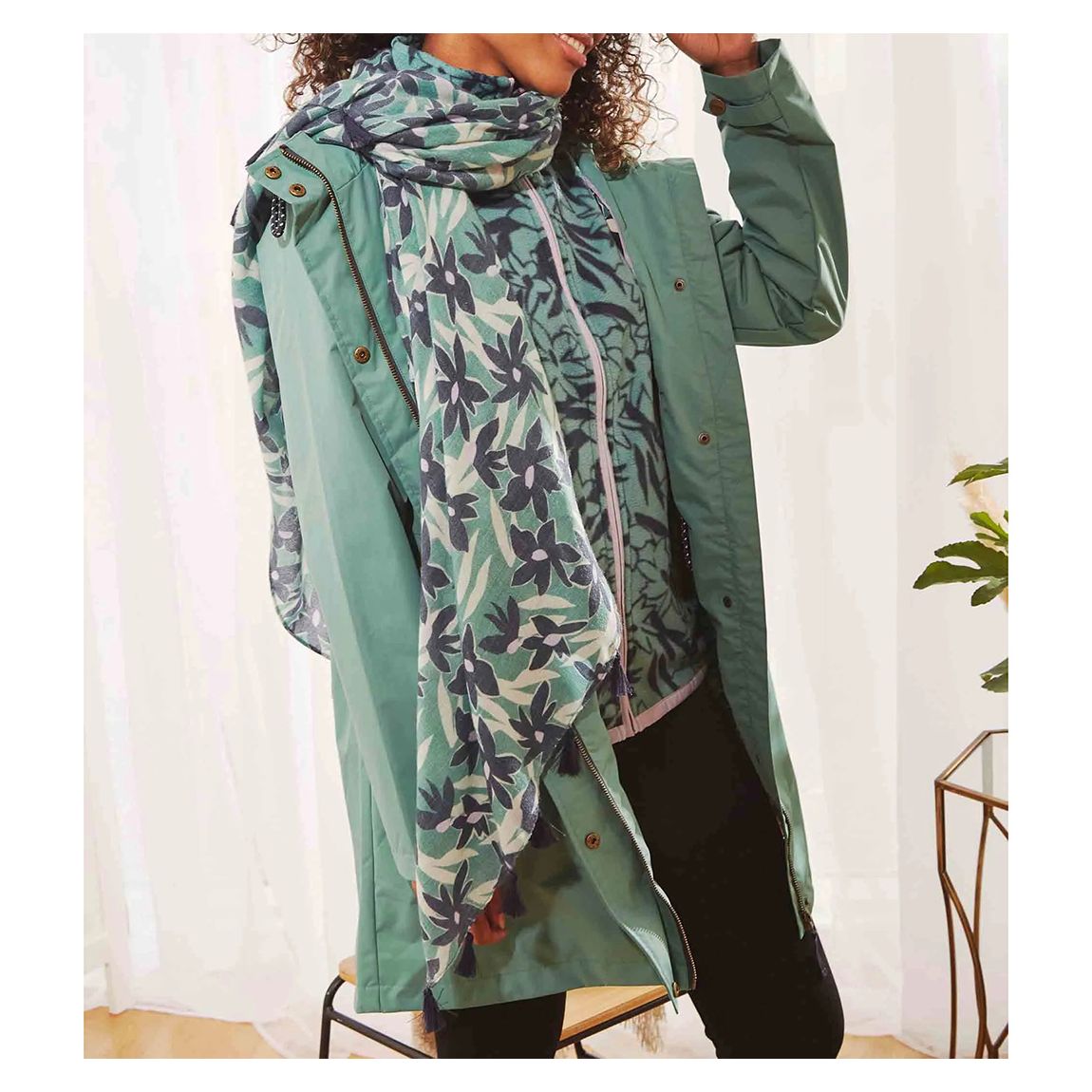 Green Marelia Printed Scarf main product photo