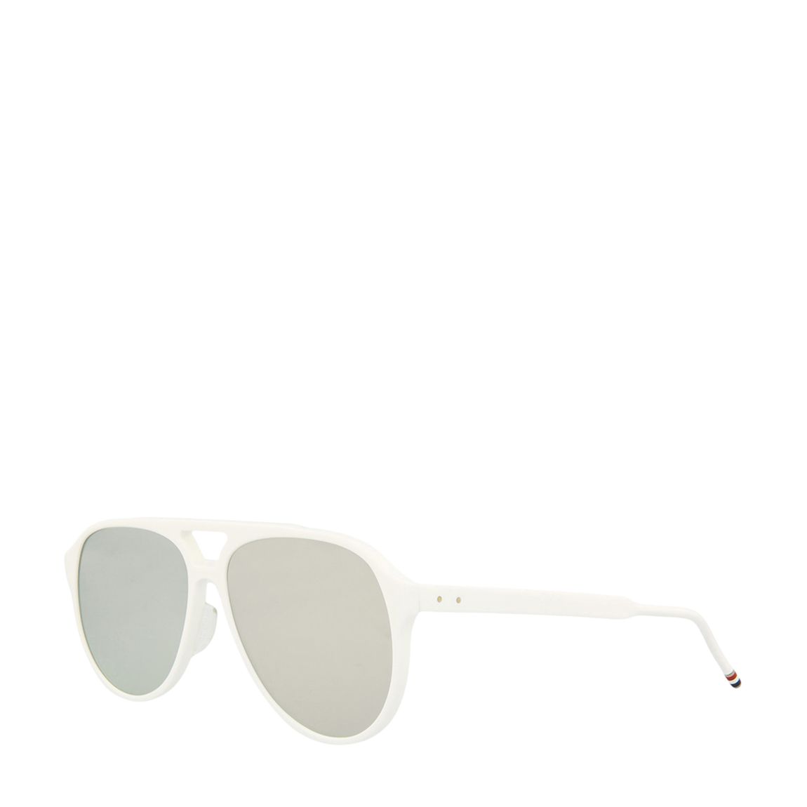 Men's White Thom Browne Sunglasses 63mm main product photo