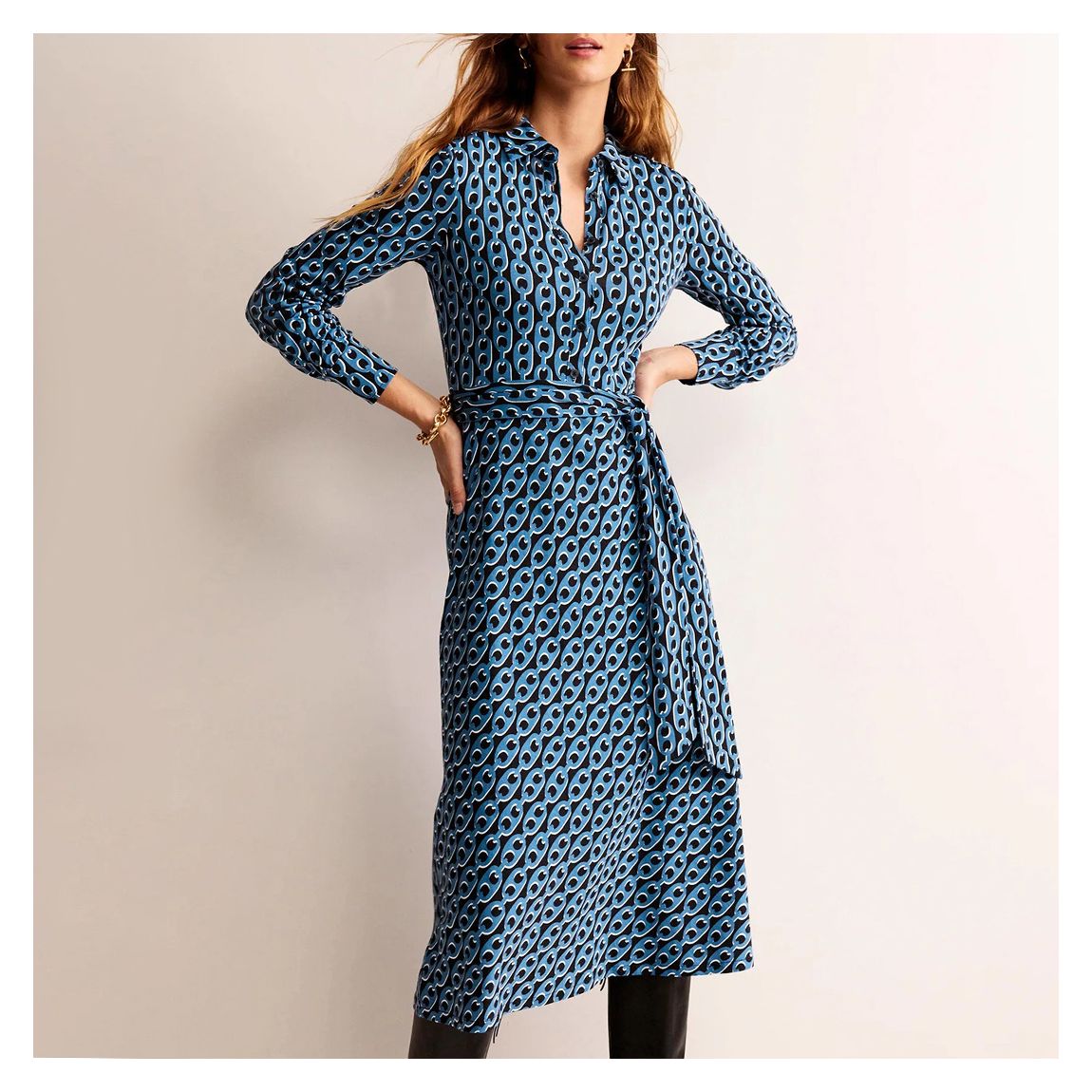 Blue Laura Midi Shirt Dress main product photo