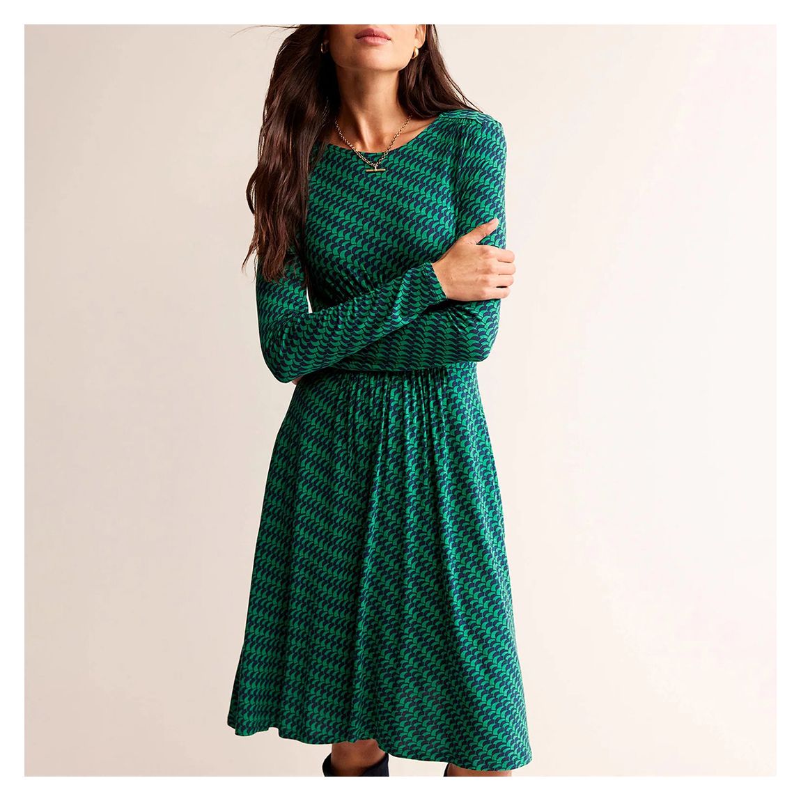 Green Thea Short Jersey Dress main product photo