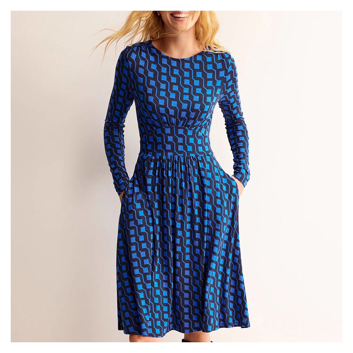 Blue/Navy Thea Short Jersey Dress main product photo