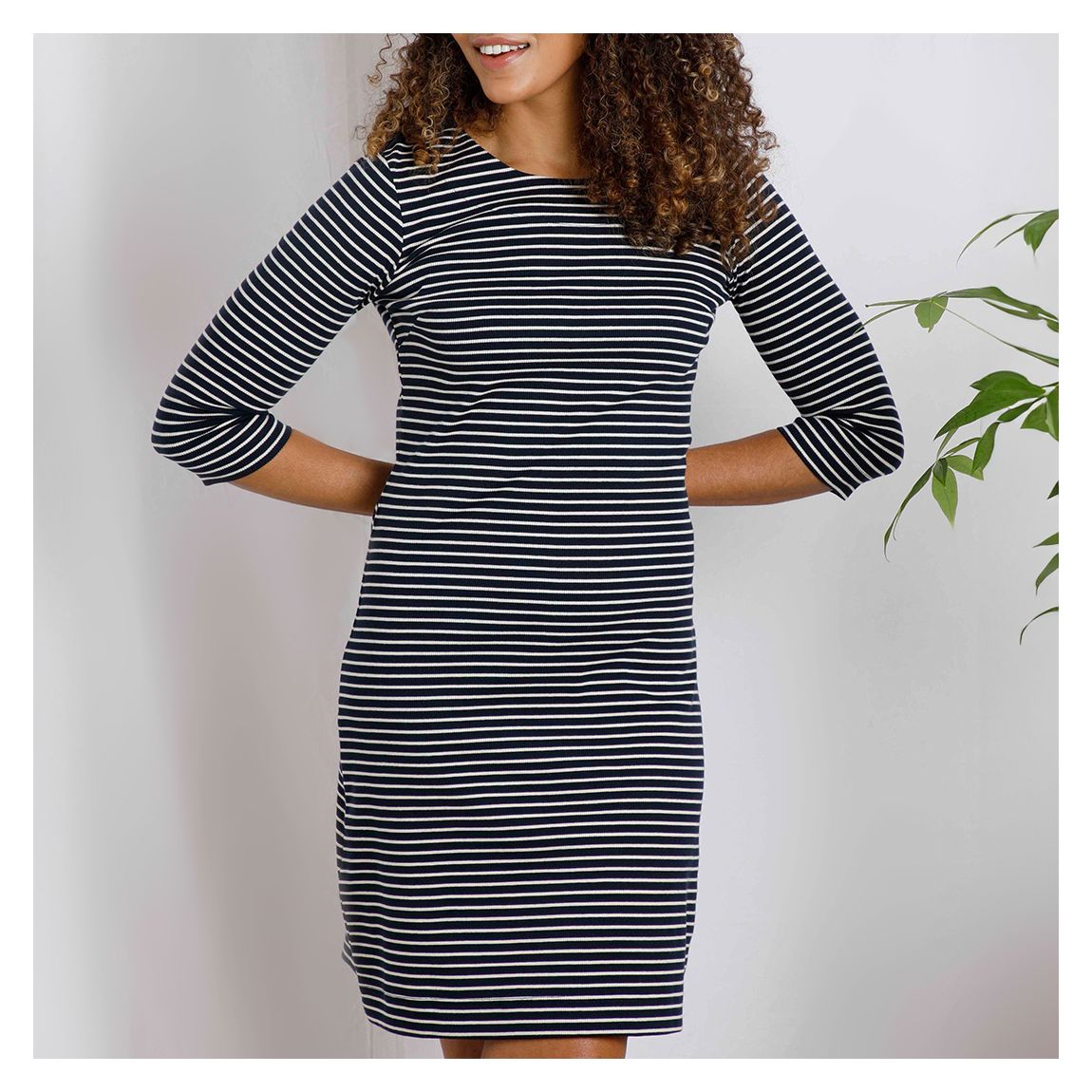 Navy Ianthy Ribbed Dress main product photo