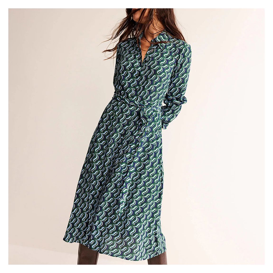 Green Kate Midi Shirt Dress main product photo