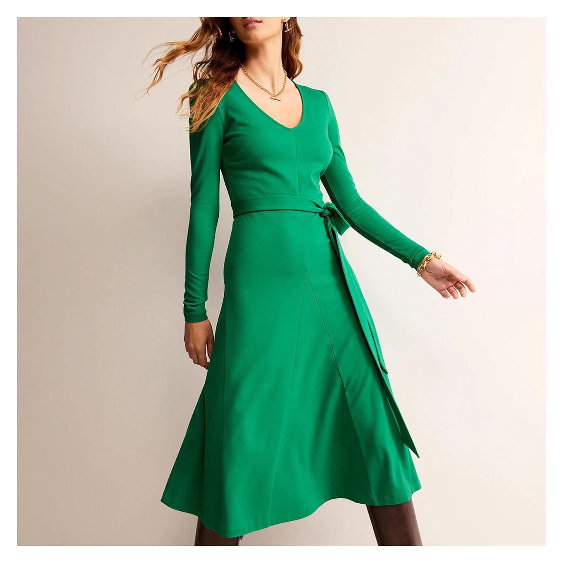 Green Bella Ponte Midi Dress main product photo