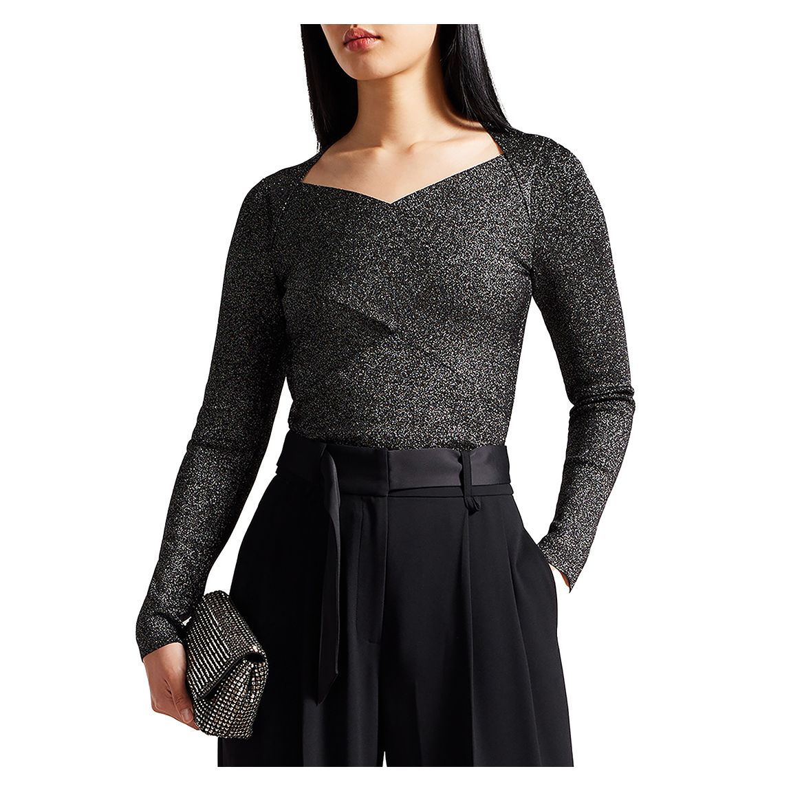 Black Glitsy Eloisy Knit Top main product photo