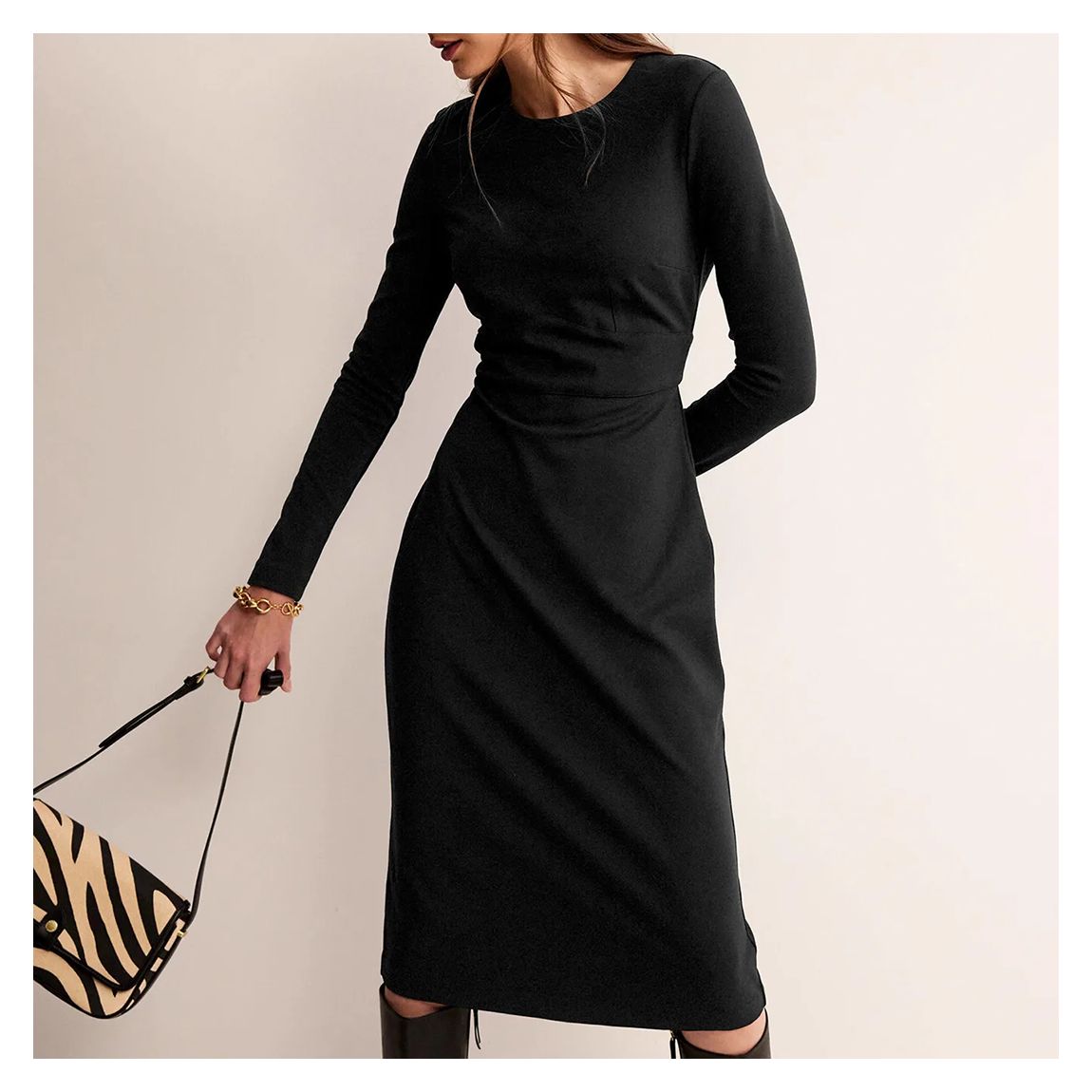 Black Nadia Jersey Midi Dress main product photo