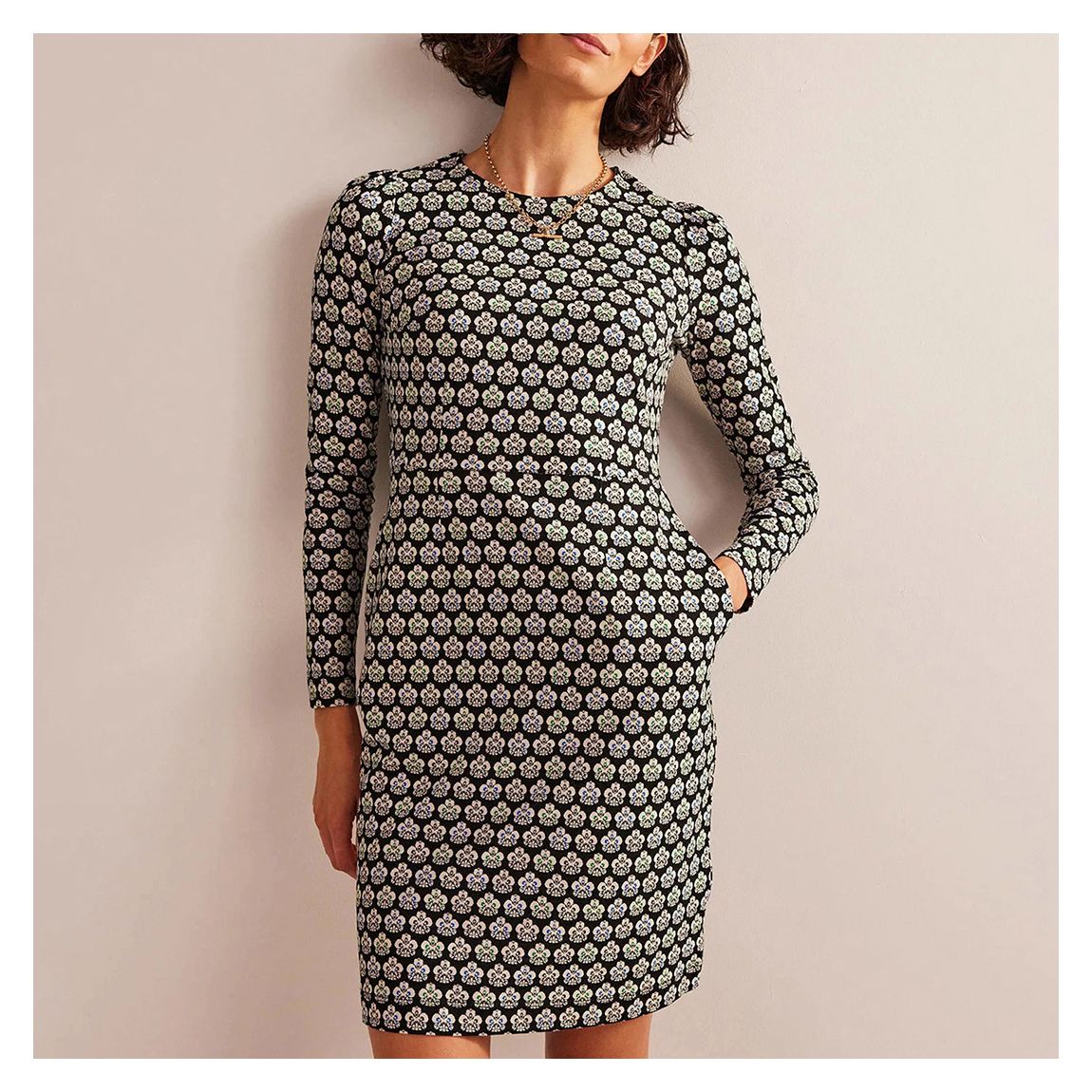 Black Penelope Cotton Jersey Dress main product photo