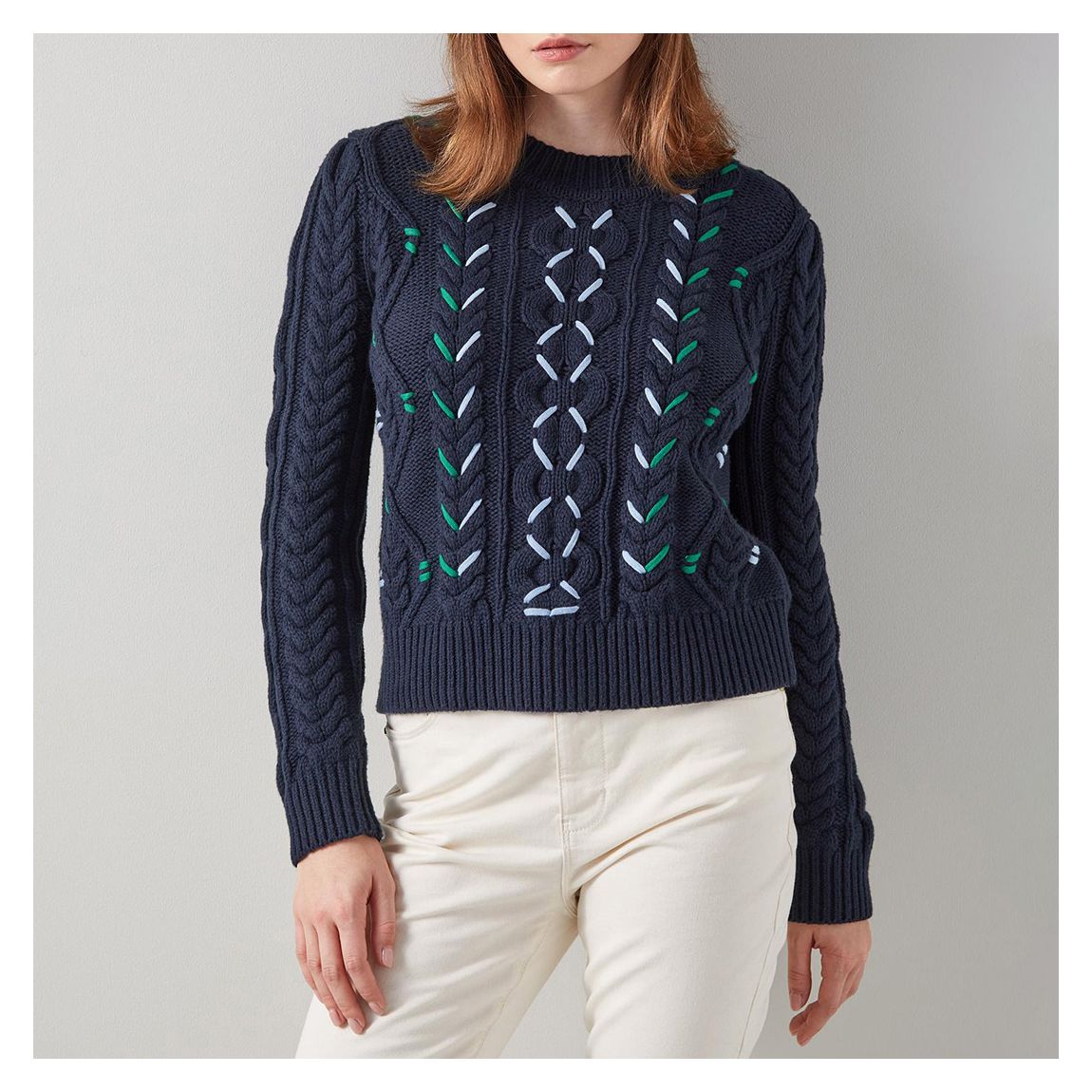 Navy Mia Wool Blend Knitted Top main product photo