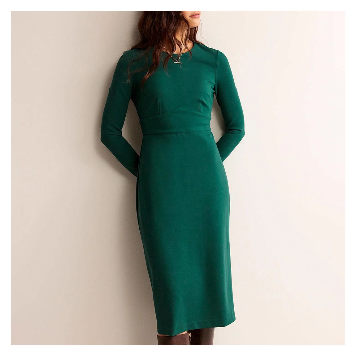 Green Nadia Jersey Midi Dress main product photo