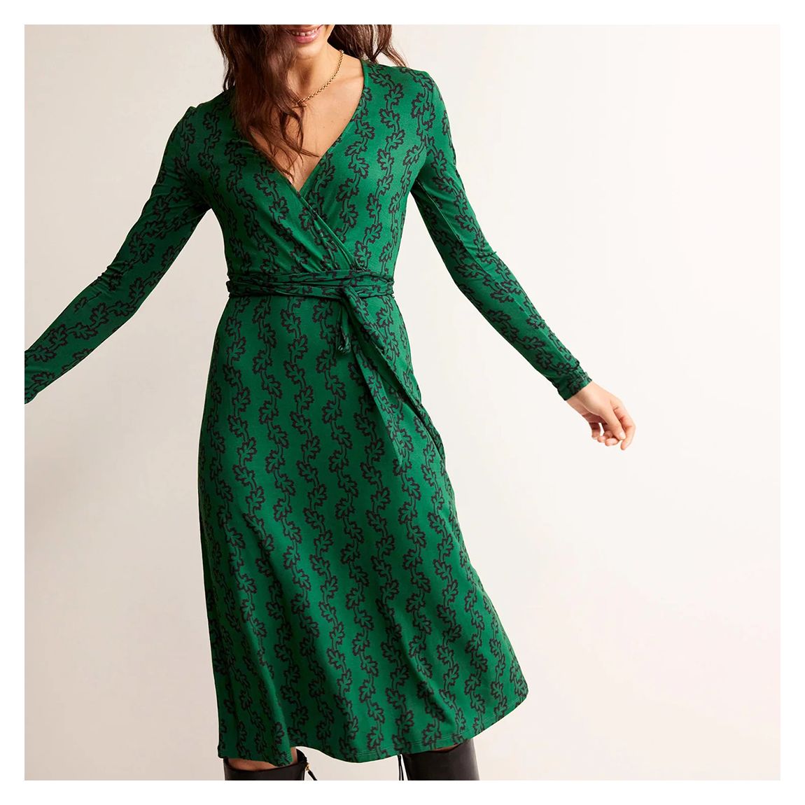 Green Nina Jersey Midi Dress main product photo