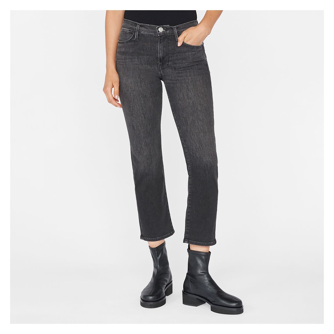 Dark Grey Le High Straight Jeans main product photo