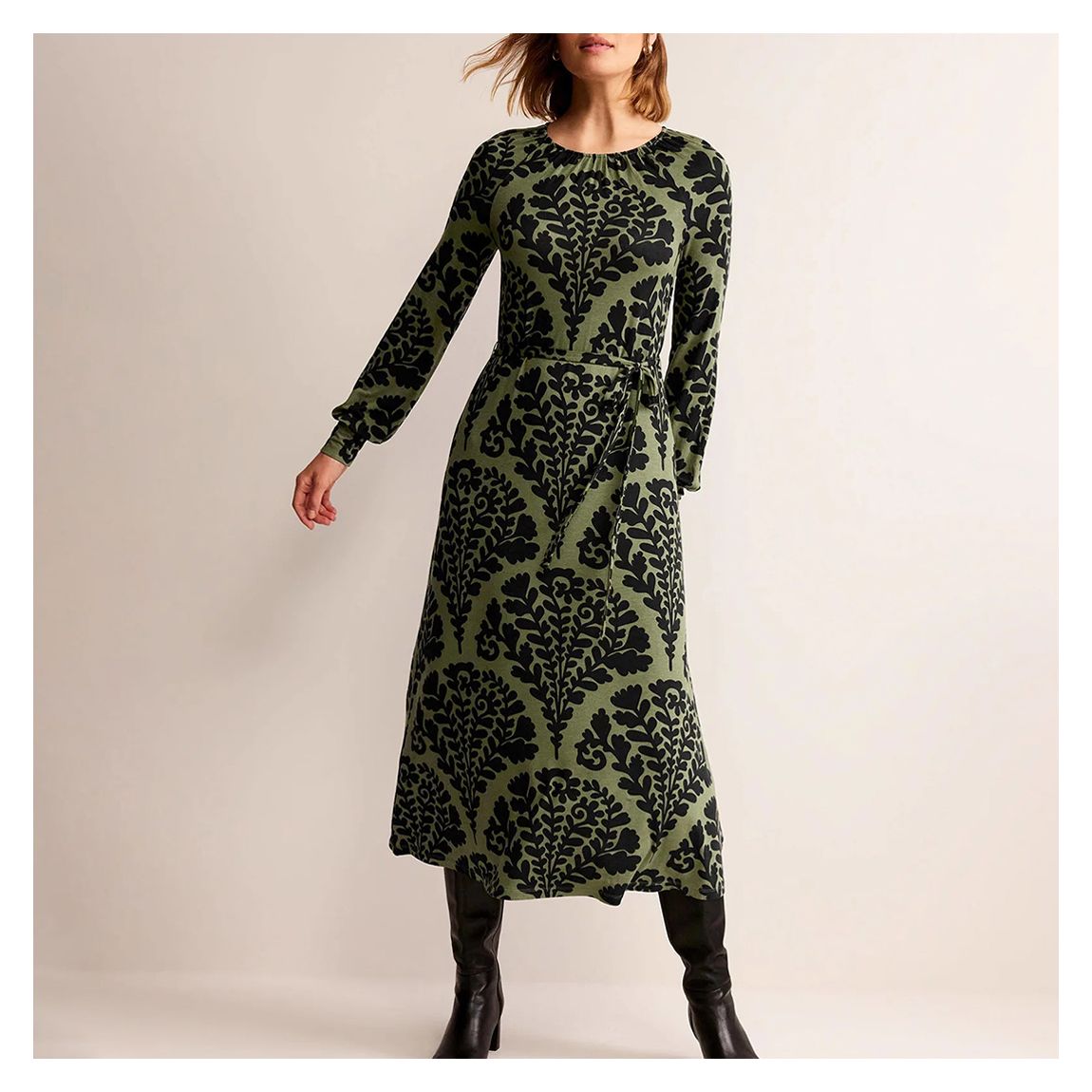 Green Placement Print Dress main product photo