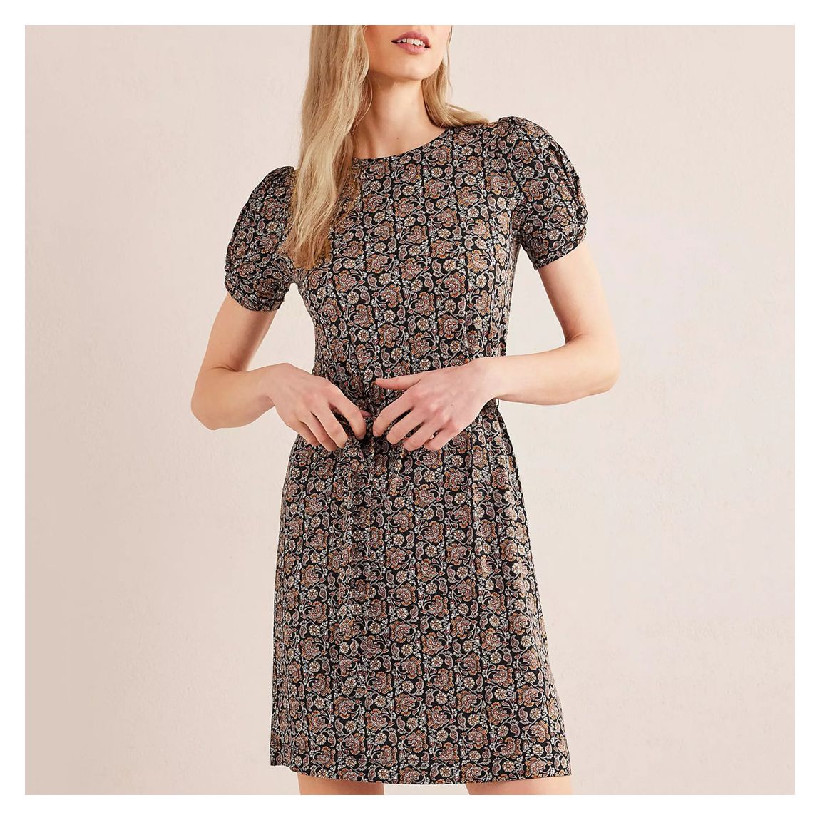 Black Knot Front Jersey Mini Dress main product photo
