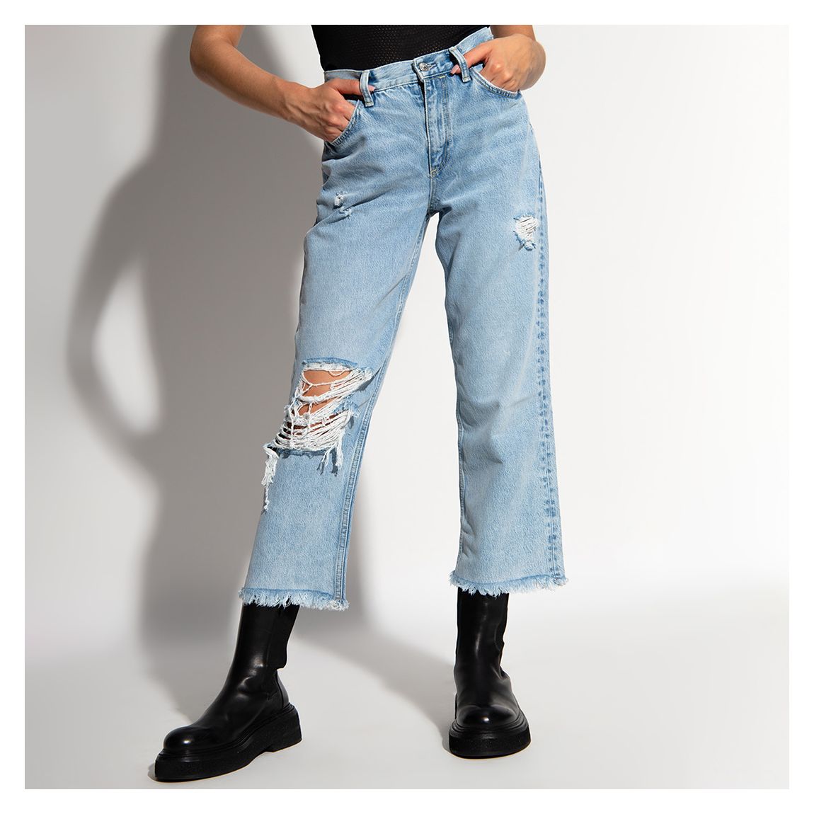 Light Blue April Distressed Jeans main product photo