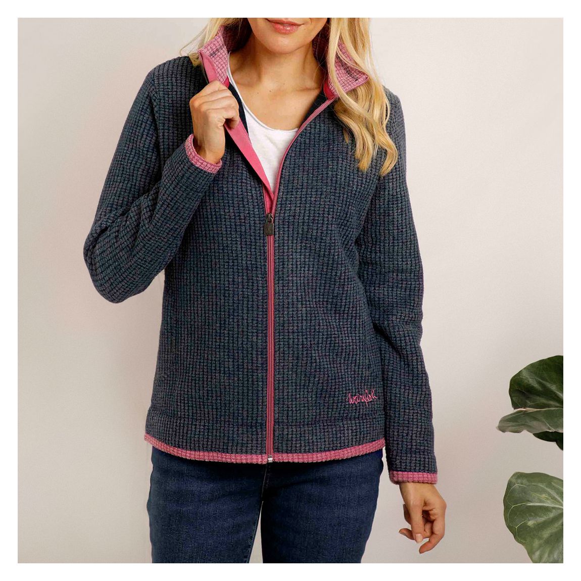 Navy Ariana Full Zip Fleece main product photo