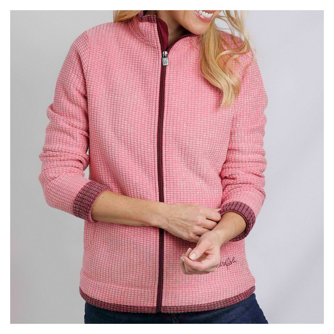 Pink Full Zip Grid Fleece main product photo