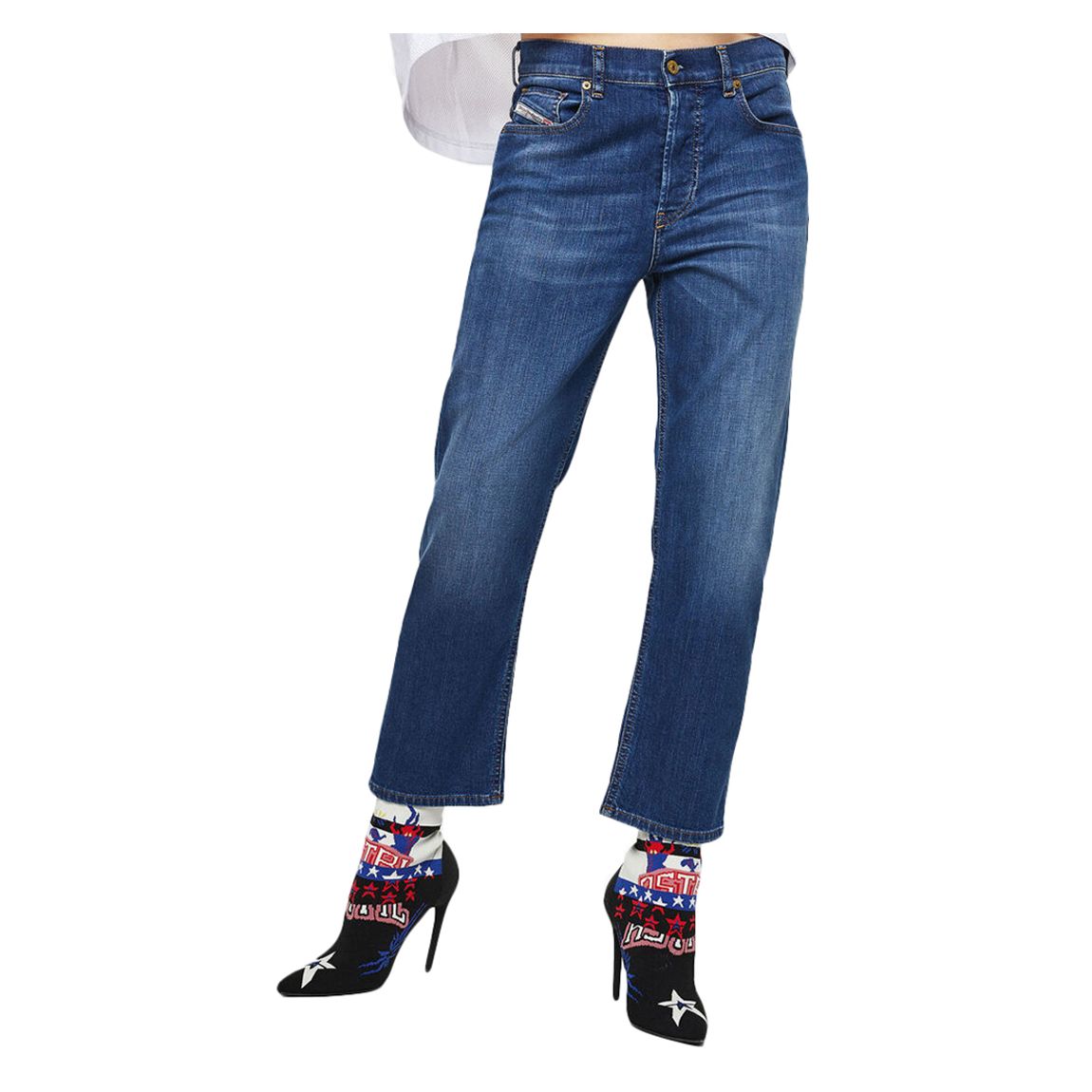 Blue Aryel Wide Leg Stretch Jeans main product photo