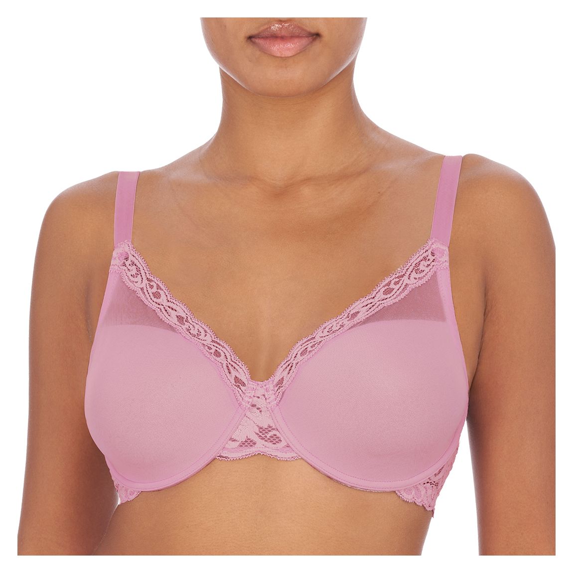 Pink Feathers Full Figure Contour Underwire Bra main product photo