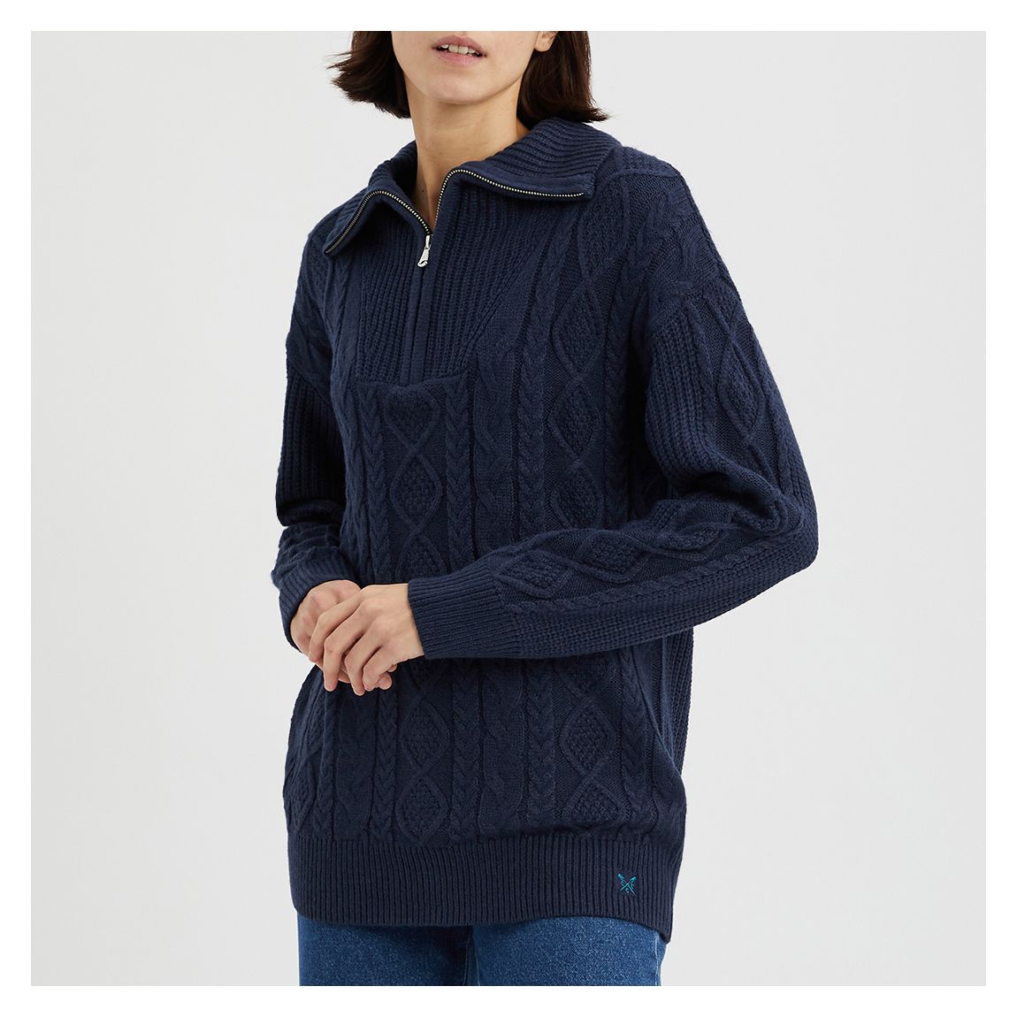 Navy Wool Blend Cable Jumper main product photo